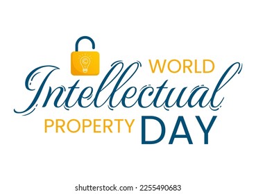 World Intellectual Property Day Illustration with Creativity and Light Bulb Idea for Web Banner or Landing Page in Flat Cartoon Hand Drawn Templates