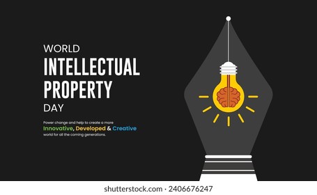 World Intellectual Property Day, World IP Day, banner, poster, social media post, vector illustration, awareness, 30 March, observance, international, typography, web banner, brochure, flyer