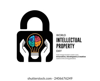 World Intellectual Property Day, World IP Day, banner, poster, social media post, vector illustration, awareness, 30 March, observance, international, typography, web banner, brochure, flyer