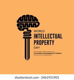 World Intellectual Property Day, World IP Day, banner, poster, social media post, vector illustration, awareness, 30 March, observance, international, typography, web banner, brochure, flyer