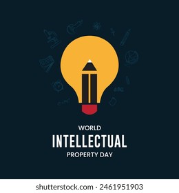 World Intellectual Property Day, World IP Day, banner, poster, social media post, vector illustration, awareness, 30 March, observance, international, typography, web banner, brochure, flyer