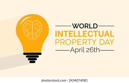 World Intellectual Property Day Observed every year of April 26, Vector banner, flyer, poster and social medial template design.