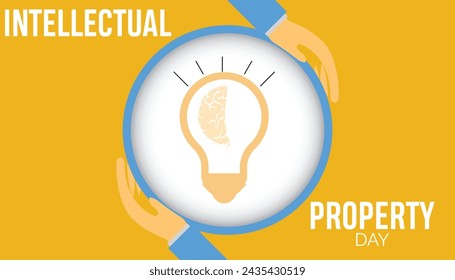 World Intellectual Property Day observed every year in April. Template for background, banner, card, poster with text inscription.