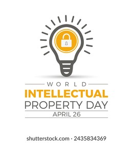 World Intellectual Property Day Observed every year of April 26, Vector banner, flyer, poster and social medial template design.