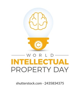 World Intellectual Property Day Observed every year of April 26, Vector banner, flyer, poster and social medial template design.