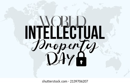 Día Mundial de la Propiedad Intelectual. Plantilla de reconocimiento de derechos de propiedad para banner, tarjeta, fondo.