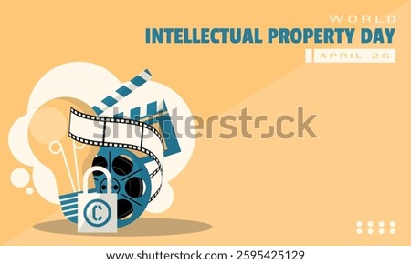 World Intellectual Property Day Template. Copyright in the film industry. Copy space area