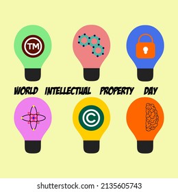 Día Mundial de la Propiedad Intelectual. ilustración vectorial. Adecuado para la tarjeta de felicitación. 