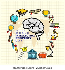 world intellectual property day vector illustration