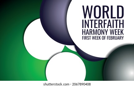 World Interfaith Harmony Week. Design Suitable For Greeting Card Poster And Banner