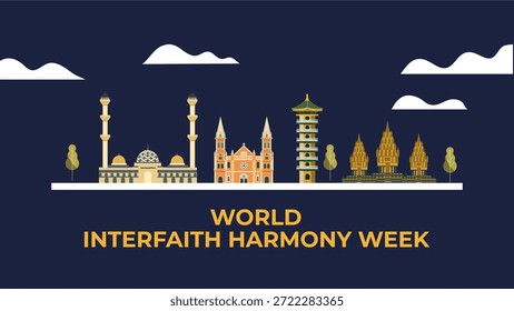 Ilustração do panfleto Semana da Harmonia Inter-Religiosa Mundial