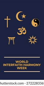 Ilustração do panfleto Semana da Harmonia Inter-Religiosa Mundial