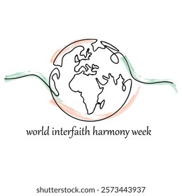 World Interfaith Harmony Week vector illustration, banner card , t-shirt design