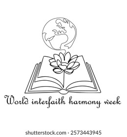 World Interfaith Harmony Week vector illustration, banner card , t-shirt design
