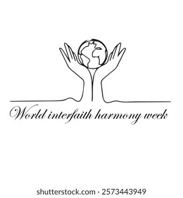 World Interfaith Harmony Week vector illustration, banner card , t-shirt design