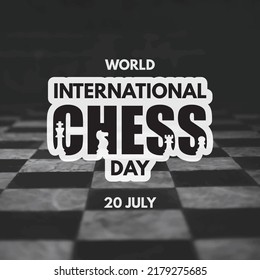 World International Chess Day 20th JULY - Vector Chess Day Artwork