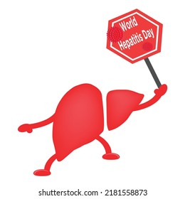 world international day hepatitis with doodle cartoon  vector for education or society or health 