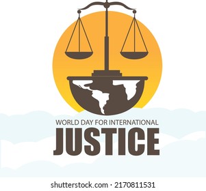 World International Day Justice Vector Simple Stock Vector (Royalty ...