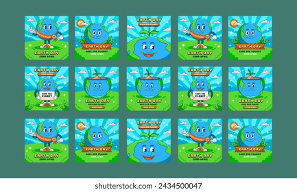 world international earth day social media post template vector