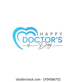 World, international happy Doctor's Day flat vector logo design