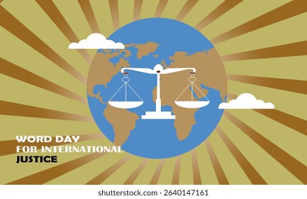 World International Justice Day Vector. Social justice day. Justice for all poster