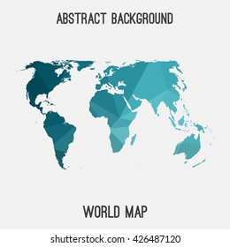 World, international map in geometric polygonal style.Abstract tessellation, modern design background. Vector illustration EPS8