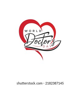 World, international, or national happy Doctor's Day flat vector logo design