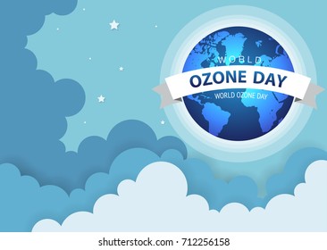 World or international ozone day vector design for poster and greeting background design