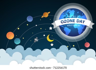 World or international ozone day vector design for poster and greeting background design