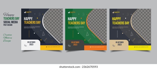 world international Teachers day Social media posts banner ads template design, education, study flyer or poster design, world teacher banner set