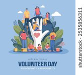 world International Volunteer day wishes. abstract vector illustration design