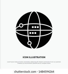 World, Internet, Computing, Globe Solid Black Glyph Icon. Vector Icon Template background