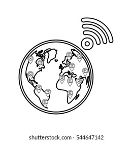World internet connection icon vector illustration graphic design