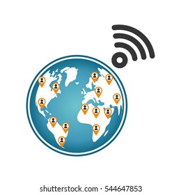World internet connection icon vector illustration graphic design