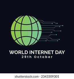 World Internet Day logo design vector illustration, October 29th