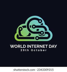 World Internet Day logo design vector illustration, October 29th