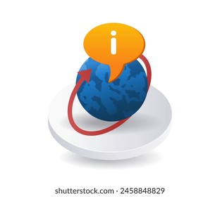 Welt der Internet-Informationstechnologie Infografiken 3D-Illustration flach isometrisch