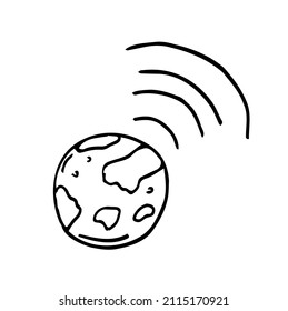 world internet network sketch icon vector. Hand drawn blue doodle line art world internet network sign. isolated symbol illustration