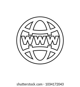 World internet on grid vector icon