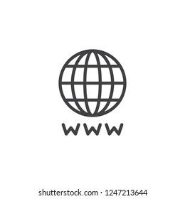 World Internet outline icon. linear style sign for mobile concept and web design. Global browser simple line vector icon. Symbol, logo illustration. Pixel perfect vector graphics