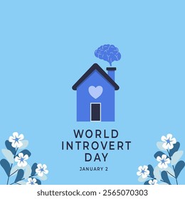 World Intovert day on january background