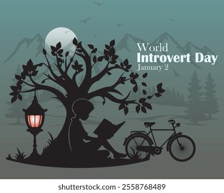 World introvert day background celebrated on January 2nd.