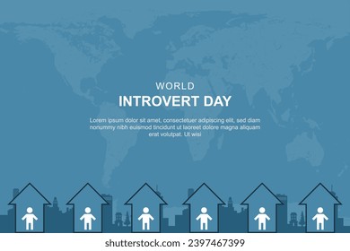 World Introvert Day background. Lifestyle. Vector illustration.