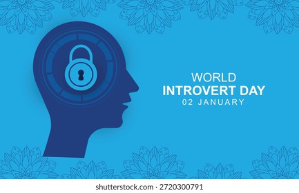 Fundo do dia introvertido do mundo com ícone de cadeado