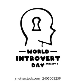 World Introvert Day. January 2. White background. Eps 10.