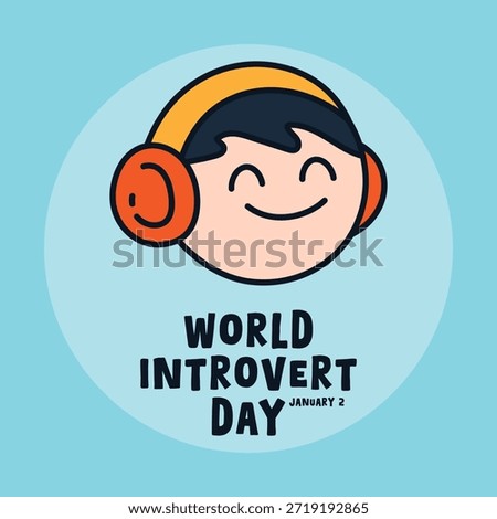 World Introvert Day. January 2. Introvert icon. Blue background. Eps 10.