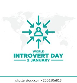 World Introvert Day. People, home and heart. Great for cards, banners, posters, social media and more. White background.