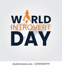 World introvert day poster design vector illustration