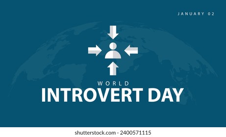 World introvert day. Vector illustration of introvert symbol from origami paper. Suitable for banners, web, social media, greeting cards etc