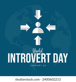 World introvert day. Vector illustration of introvert symbol from origami paper. Suitable for templates, web, social media, greeting cards etc